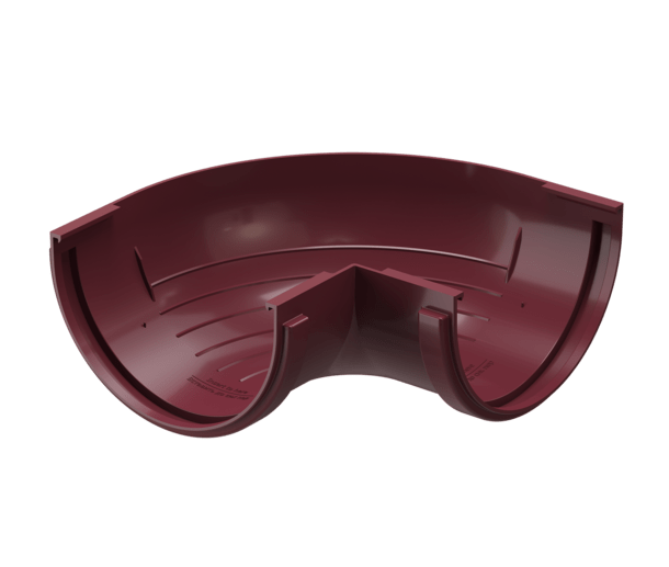 Угловой элемент желоба внешний 90° DÖCKE STANDARD, красный RAL3005 - фото 3