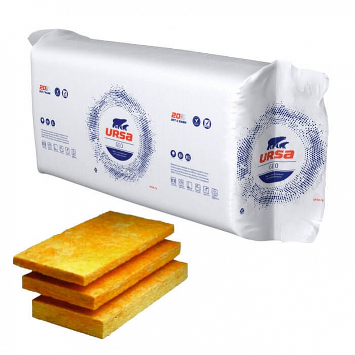 Плиты теплоизоляционные URSA GEO П-20 1250х610х50 мм 24 шт в упаковке