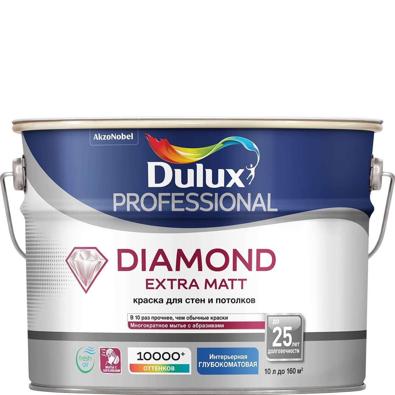 Интерьерная водно-дисперсионная краска Dulux Diamond Extra Matt 10л.