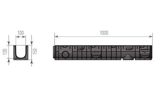 Лоток ЛВП Norma DN100 H150 - миниатюра 2
