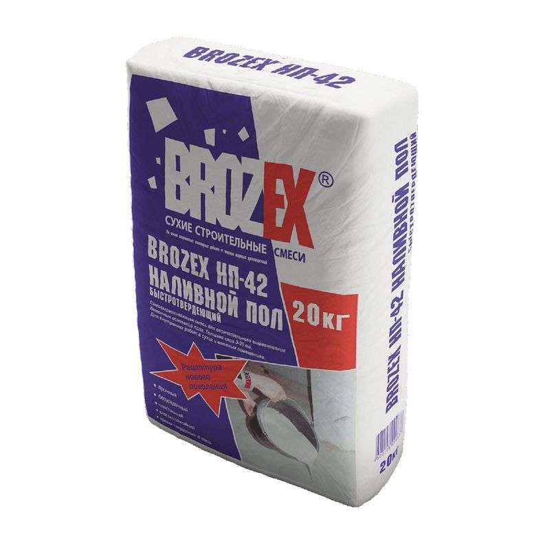 Наливной пол цементный Brozex NF 420 Нивелир Финал, 20 кг