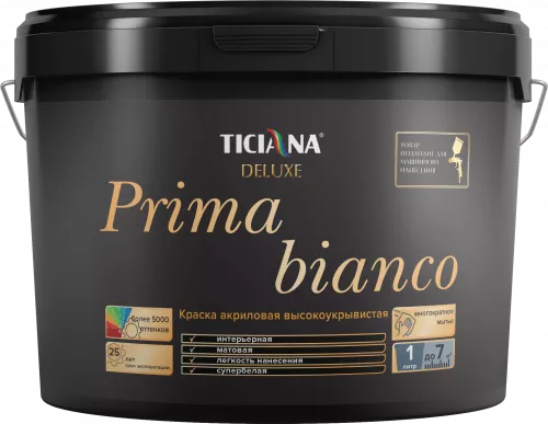 Prima bianco – краска акриловая высокоукрывистая база “А” TICIANA DELUXE