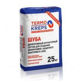 Штукатурка декоративная ТермоКрепс шуба, зерно 1,5 мм, белая, 25 кг