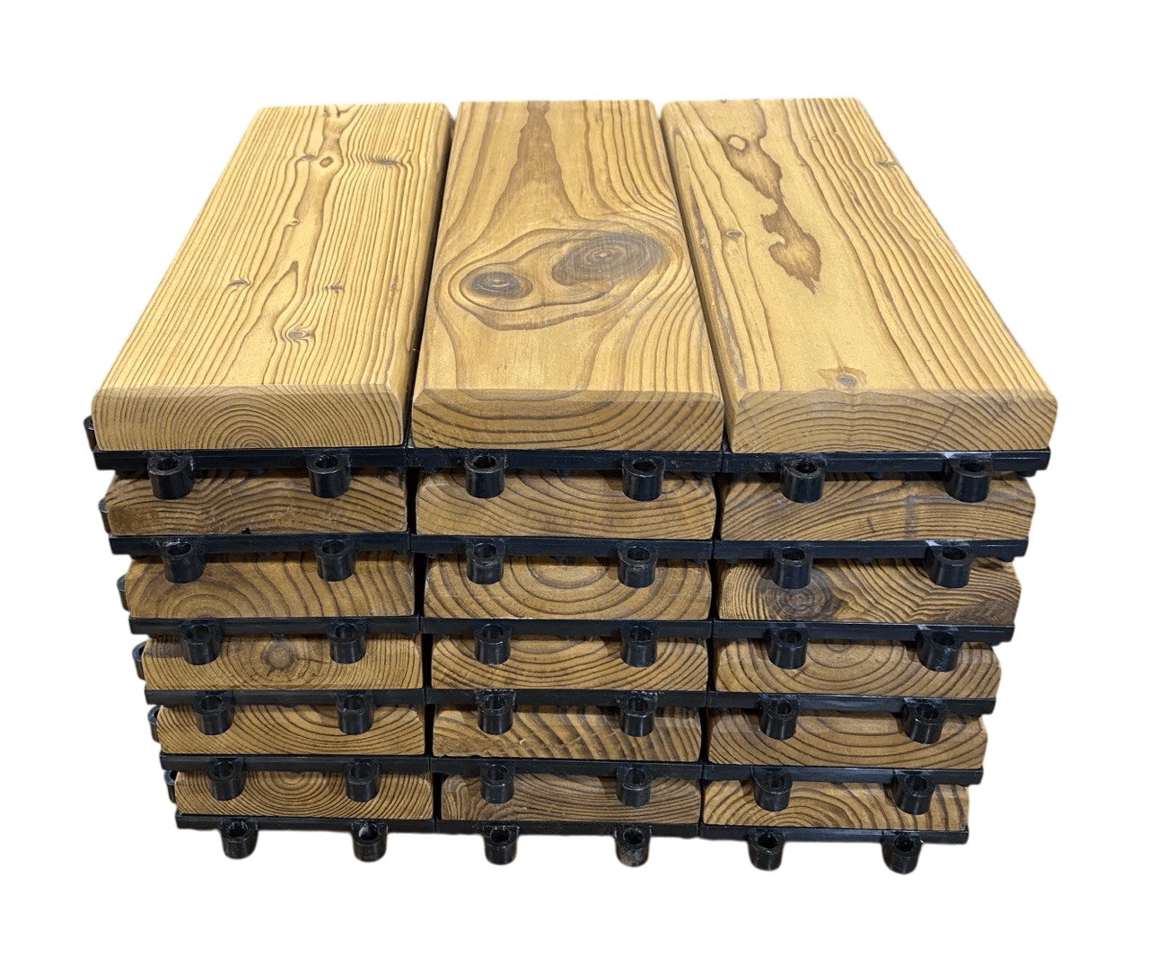 Садовый паркет из термомодифицированной сосны, покрытый прозрачным маслом QUCON WOOD, термодревесина коробка 6 шт. Кассета 310*310*32 - миниатюра 4