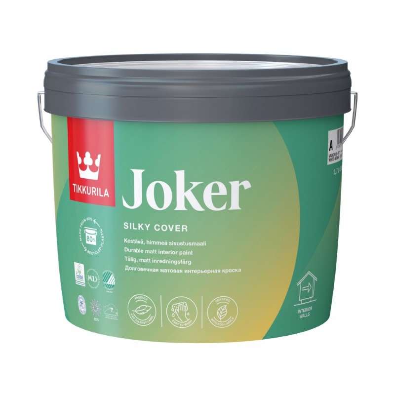 Интерьерная водно-дисперсионная шелковисто-матовая краска Tikkurila Joker 9л.