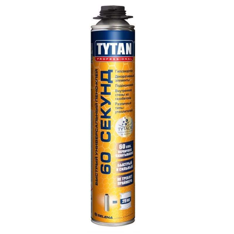 Клей-пена Tytan Professional 60 секунд, профессиональная, 750мл