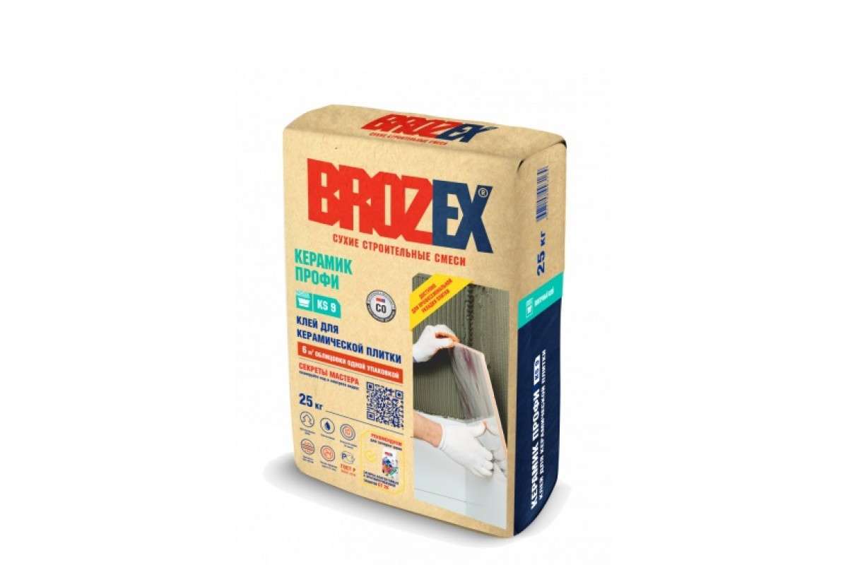 Клей для плитки BROZEX Усиленный Профи KS 100, 25 кг - фото 2