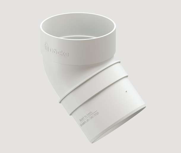 Колено 45˚ DÖCKE STANDARD, белый RAL9003 - миниатюра 2