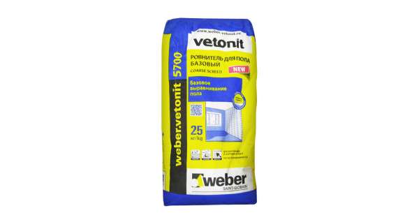 Ровнитель для пола Weber.Vetonit 6000 быстротвердеющий, 25 кг