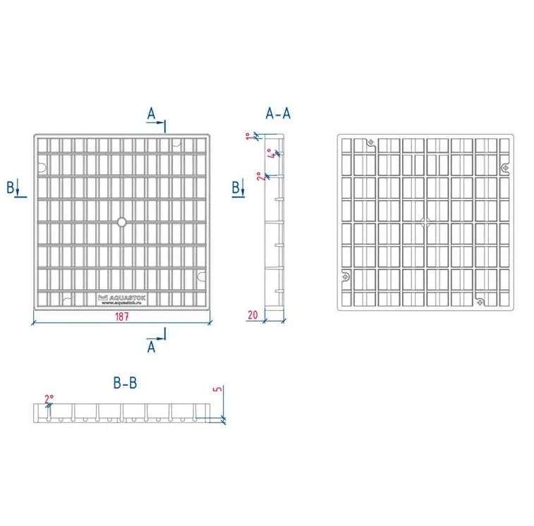 Решетка пластиковая 200х200 - миниатюра 2