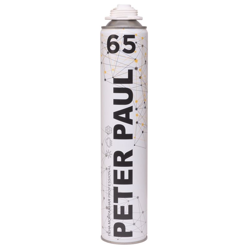 Пена монтажная Peter Paul 65 профессиональная, всесезонная, 900 мл