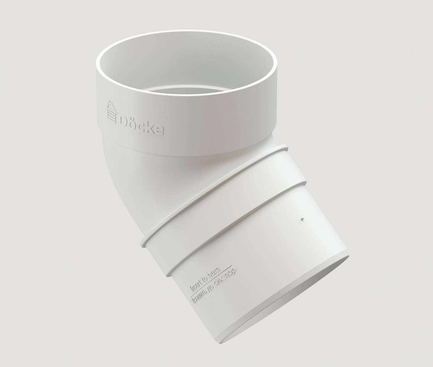 Колено 45˚ DÖCKE STANDARD, белый RAL9003
