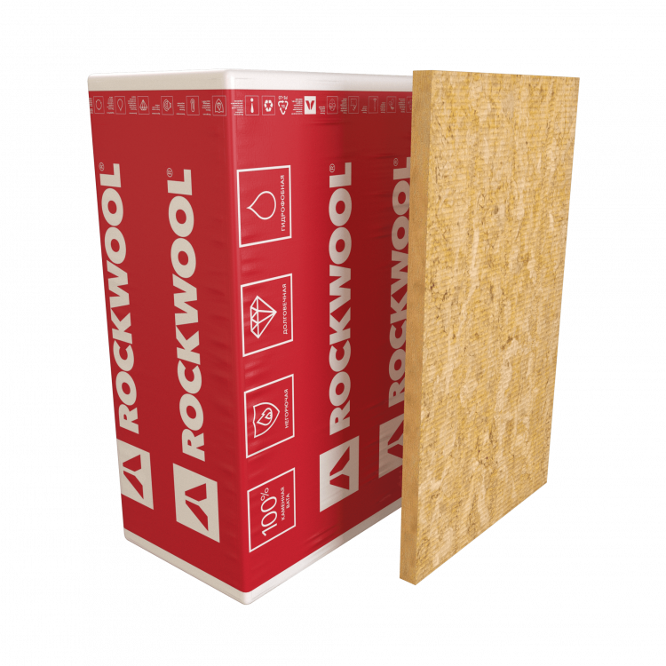 Утеплитель ROCKWOOL Венти Баттс Оптима 1000х600х100 мм 4 шт в упаковке, 75 кг/м3