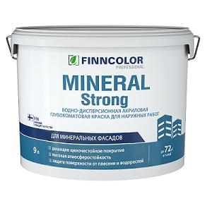 Водно-дисперсионная акриловая фасадная краска Mineral Strong 9л.