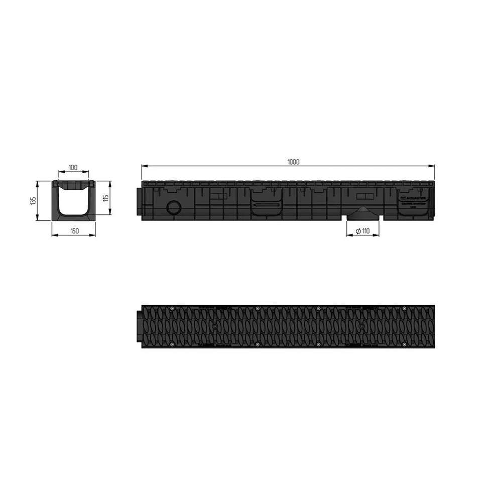 Лоток ЛВП Master DN100 H135 B125 (комплект) - миниатюра 2