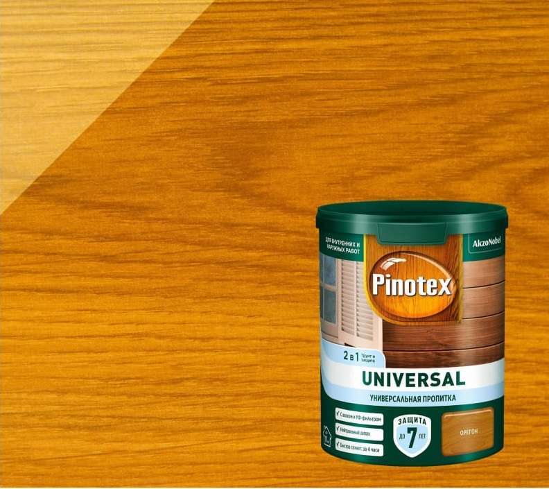 Универсальная лессирующая пропитка Pinotex Universal 0,9л. - миниатюра 2