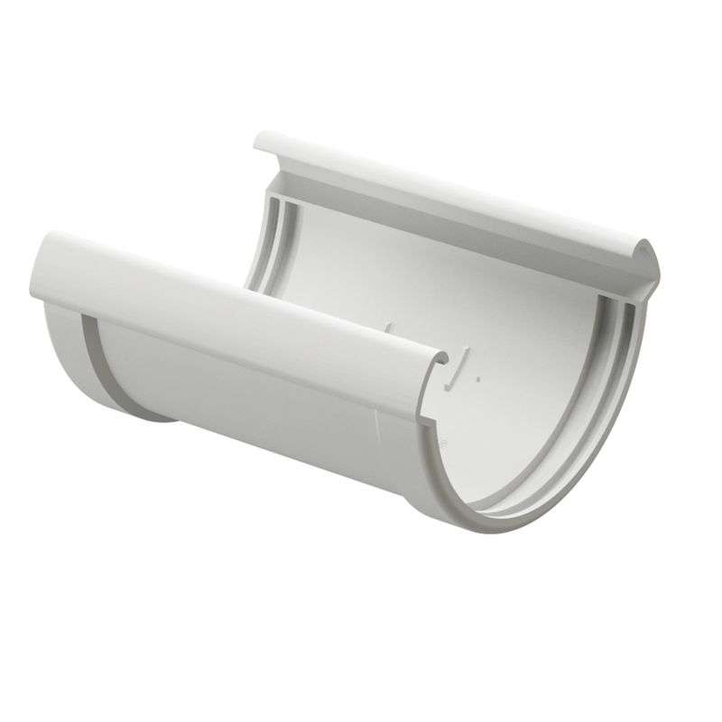 Соединитель желобов ПВХ DÖCKE LUX, пломбир RAL9003