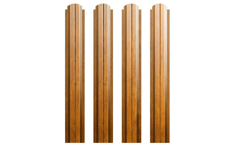 Металлоштакетник МП LАNE-O 16,5х99 ECOSTEEL_T-01-Золотой Дуб 0.5 мм