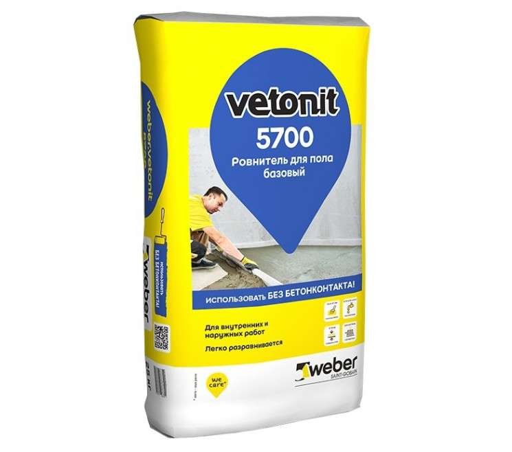 Ровнитель для пола Weber Vetonit 5700 базовый, 25 кг
