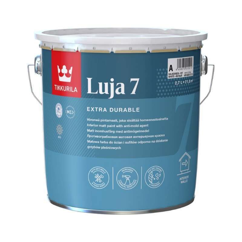 Интерьерная водно-дисперсионная краска Tikkurila Luja 7 2,7л.