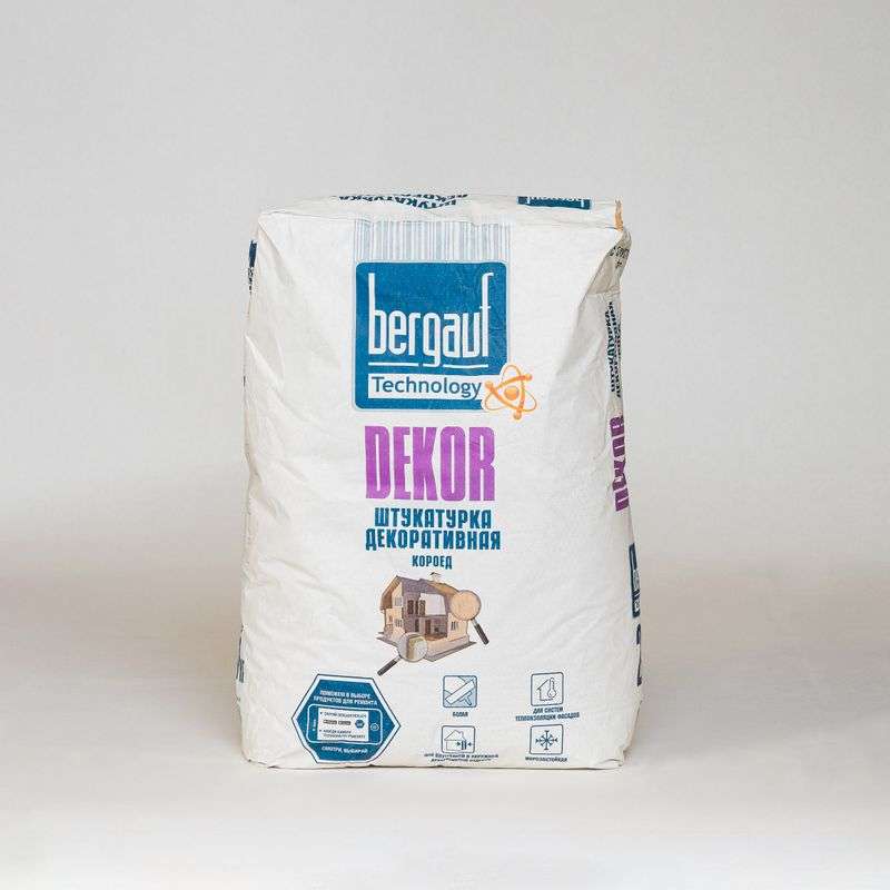 Штукатурка декоративная Bergauf Dekor короед (зерно 2,5 мм), 25 кг