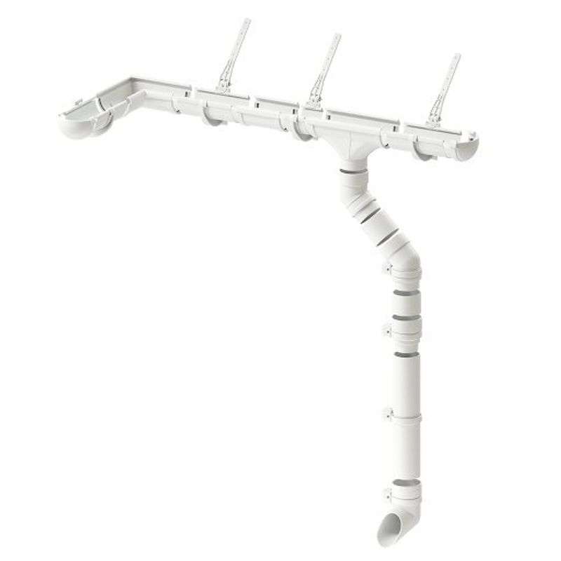 Труба водосточная 1м, ПВХ DÖCKE LUX, пломбир RAL9003 - миниатюра 4