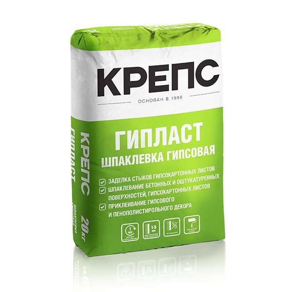 Гипсовая финишная шпаклевка КРЕПС “Гипласт” – 20 кг