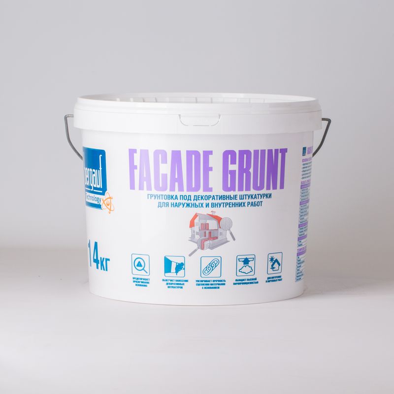 Грунтовка под декоративные штукатурки Bergauf Facad Grunt, 14 кг