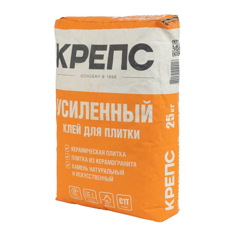 Клей для плитки (С1 T) Крепс Усиленный морозостойкий, 25кг