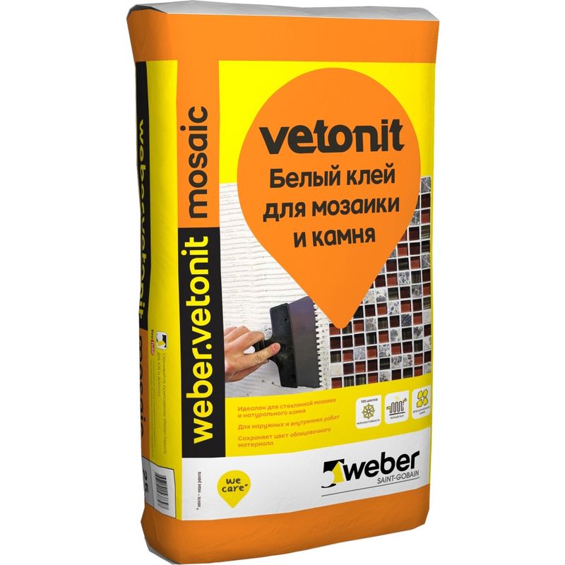Клей (С1 Т) weber.vetonit mosaiс,  для мозаики и камня, 25кг
