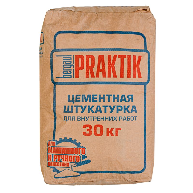 Штукатурка цементная для внутренних работ Bergauf Praktik, 30 кг