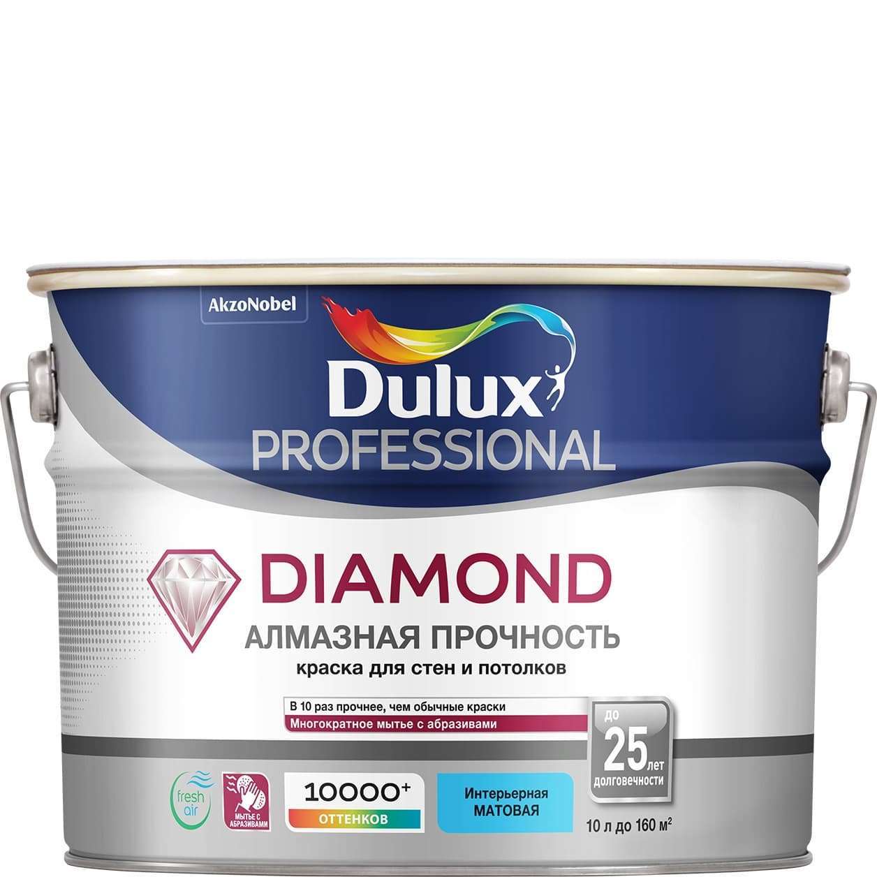 Интерьерная водно-дисперсионная краска Dulux Diamond Matt 10л.