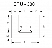 Газобетонный блок “Поревит” БПU-300 (D 500) для перемычек