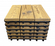Садовый паркет из термомодифицированной сосны, покрытый прозрачным маслом QUCON WOOD, термодревесина коробка 6 шт. Кассета 310*310*32